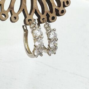 Vintage Sterling Silver 925 JCM Hinged Hoop Earrings